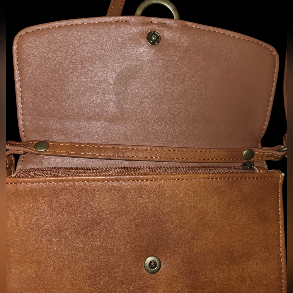 Universal Thread Brown Crossbody Snap Closure Pur… - image 4